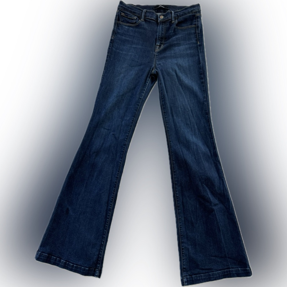 J Brand Bell Bottoms Blue super stretch Dark wash Jeans soft sz 29